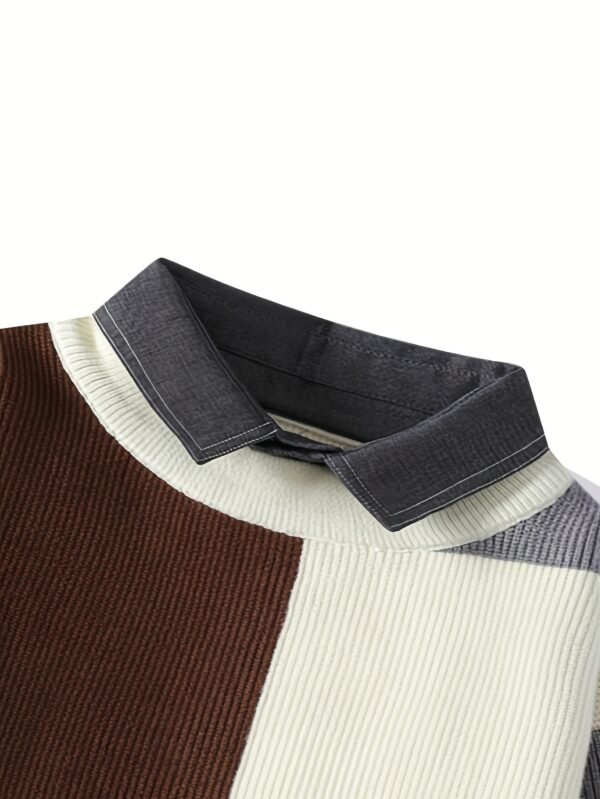Moremi Fruit Men's Winter Thickened Lapel Contrast Sweater