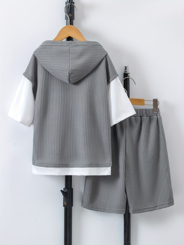 Boys' 2-in-1 Letter Print Short Sleeve Outfit Set