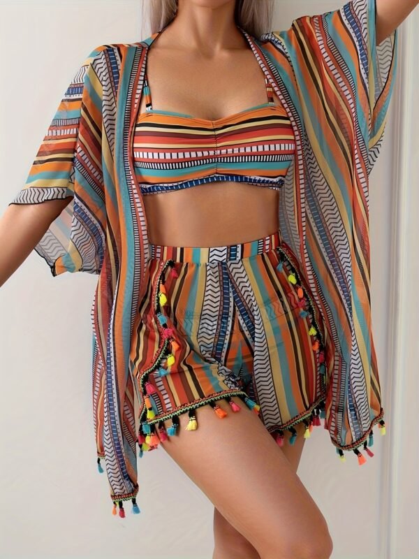 60a28c28-03d3-429f-a15f-fa41d3229bb4.jpg Striped Fringe Beach Bikini Cover-Up Set