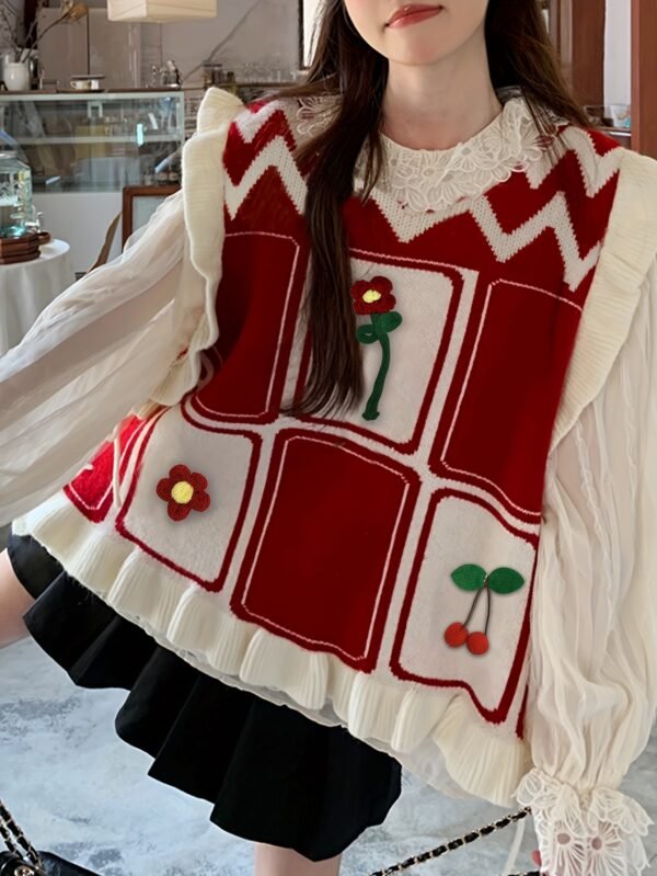 65707415-1c65-49ca-adc9-01ce0e06f315.jpg Women's Sweet 3D Flower Sleeveless Sweater Vest Cardigan