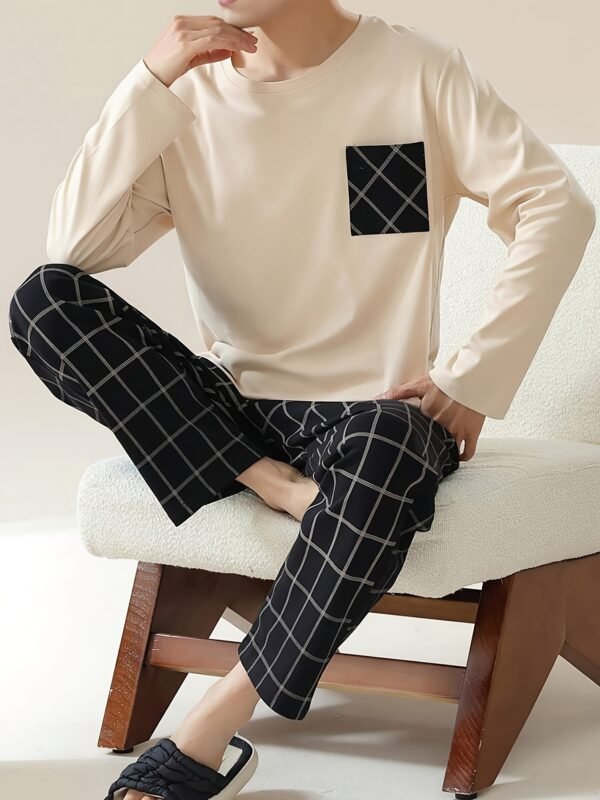 673039a9-b92b-42f1-bafe-ca88e5213949.jpg Men's Long Sleeve Round Neck Pullover with Pockets – Apricot