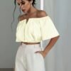 67f6af1c-eaed-40b0-9c55-ade21876d24d.jpg Women's Elegant V-Neck Solid Color Short Blouse – Apricot