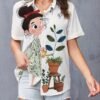 68617805133442999f05c03d2f05cc2f-goods.jpeg Women's Floral Garden Print Button-Up Short Sleeve Shirt