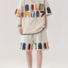 Men's Summer Ice Silk Fake Two-Piece T-Shirt & Pants Set