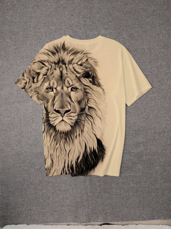 72d89399-176d-46fb-9a66-13e5a6756cfc.jpg Men's Fierce Lion Graphic Oversized Short Sleeve T-Shirt