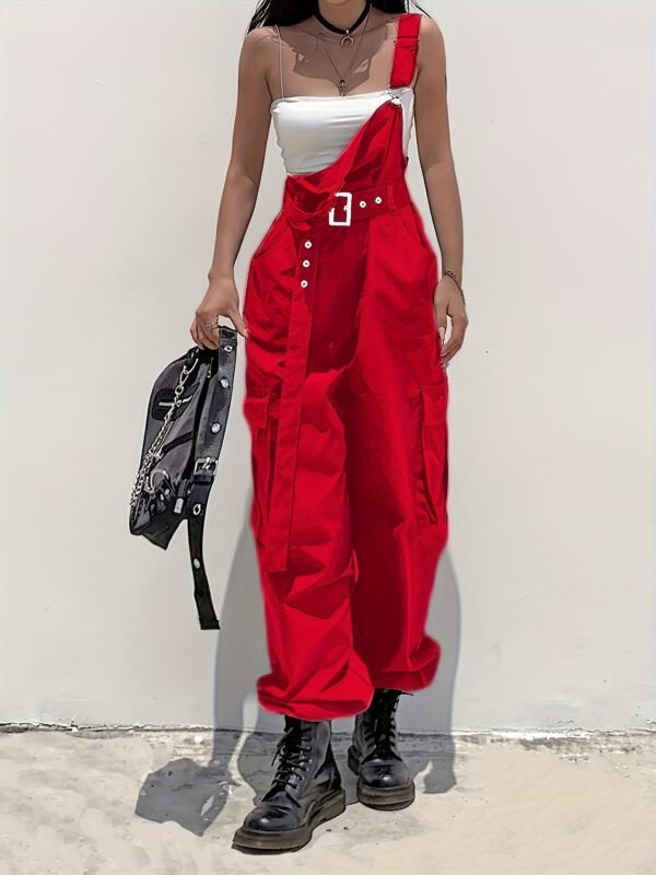 73397309-1ce9-44ee-a93d-b68129148c4e.jpg Women's Fashion Cargo Pants with Belt, Pockets & Suspender Details