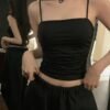 73675ff4c9e44bcdb4b7c376e9a42b4e-goods.jpeg Black Solid Color Women's Sexy Camisole Top