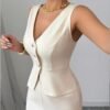 750bd935-a476-43b3-8514-a6587e0f0c37.jpg Women'S Elegant Sleeveless Vest And Pants Set