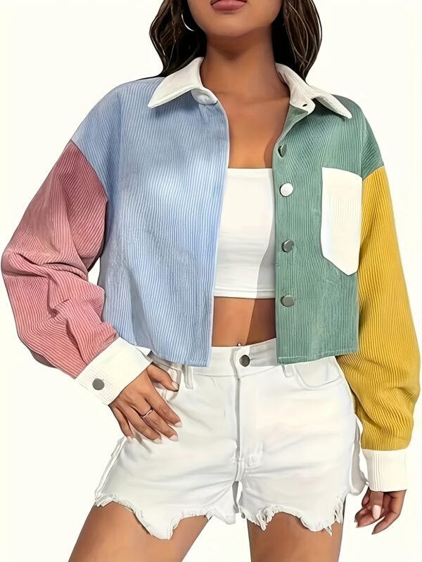 75913a12-eb63-4311-a288-752696073cf1.jpg Women's Elegant Color-Block Flannel Jacket Blazer with Pockets