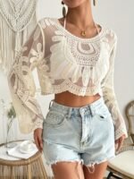 760cacc8-ef33-456f-b9ad-91e0763f89b3.jpg Lace Sexy Cover-Up Bikini Swimsuit Mesh Beach Dress Vacation Style