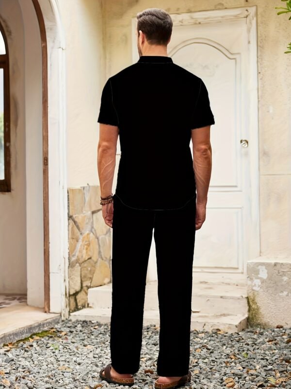77f4594d-04bc-4a77-a0cb-c0c5cf0a76cc.jpg Men's Casual Short Sleeve Shirt & Pants Two-Piece Set