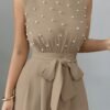 High-Neck Sleeveless Wide-Leg Jumpsuit