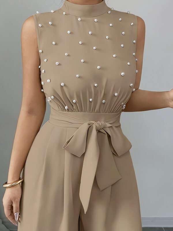 High-Neck Sleeveless Wide-Leg Jumpsuit
