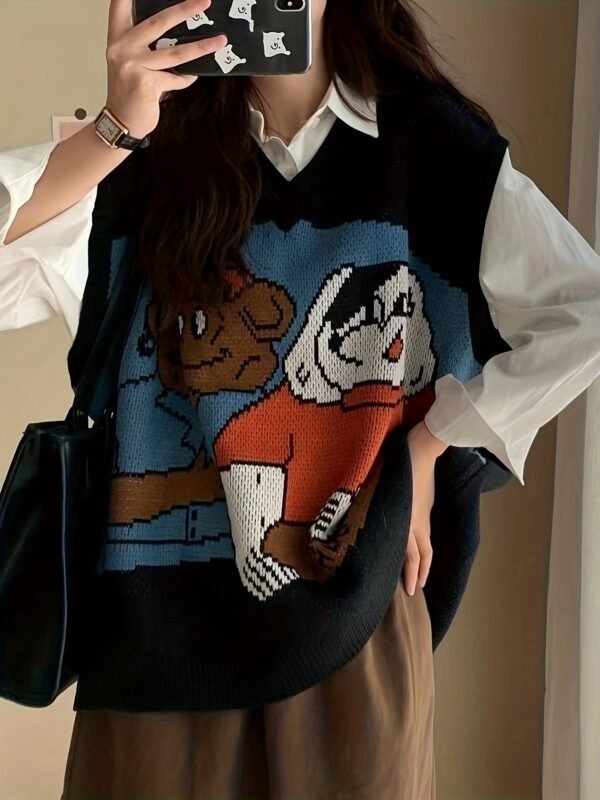 80f29edfc5a8dde756037ddc22f4aeed.jpg Women's Korean Style Retro Sweater Vest