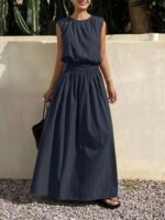 Women's Ruffle Trim Camisole Top & High-Waisted Tie-Waist Pants 2-Piece Set