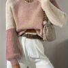 Women's Elegant Solid Color Long Sleeve Round Neck Top