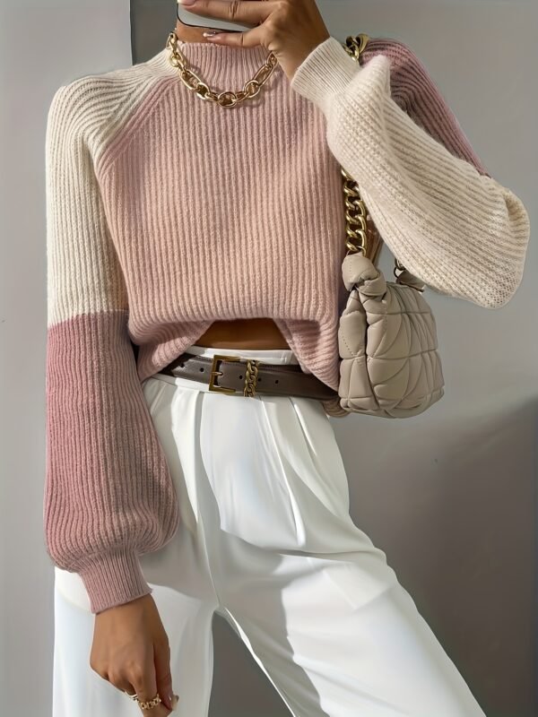 Women's Elegant Solid Color Long Sleeve Round Neck Top