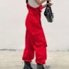 862d6073-6db5-467c-9164-530b2688a057.jpg Women's Fashion Cargo Pants with Belt, Pockets & Suspender Details
