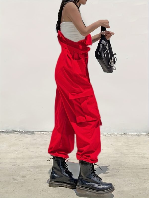862d6073-6db5-467c-9164-530b2688a057.jpg Women's Fashion Cargo Pants with Belt, Pockets & Suspender Details