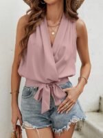 88b910ee-553f-44c4-bd53-ac94f7e043c7.jpg Pink V-Neck Casual Elegant Midi Dress