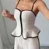 89a099e7-f86f-4651-b129-22af588c58c3.jpg Women's Elegant Contrast Camisole & Long Pants 2-Piece Set