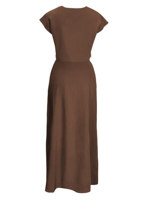 Round Neck Slim Fit Short Top High Waist Asymmetrical Skirt Set