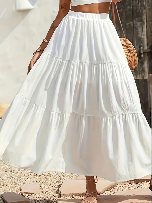 Women's Elegant Patchwork Mid-Length Skirt