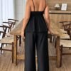 Plus Size Colour-Block Camisole & Pants Set