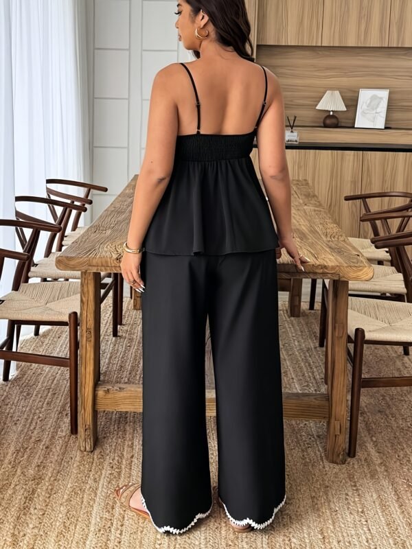 Plus Size Colour-Block Camisole & Pants Set