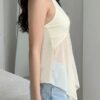Light Yellow Halter Neck Backless Summer Top