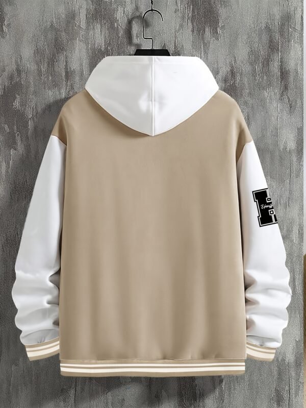 Men's R-Letter Patchwork Street Style Baseball Jacket – Starry Khaki