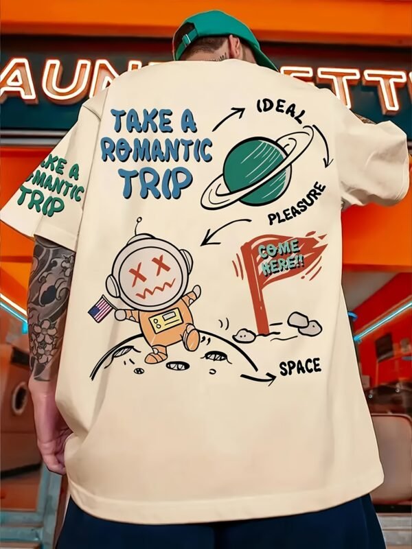 Men's Cartoon Print Casual Short Sleeve T-Shirt
