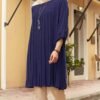 95458e1d-79b3-4a92-ad27-873dca1c5350.jpg Women's Pleated Round Neck Roll-Up Sleeve Blouse