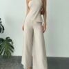 Women's Elegant Vacation Style Spring-Summer 2-Piece Set – Khaki