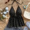9682bff0-e127-4778-a649-26fbf5798b42.jpg Sexy Backless Halter Neck Polka Dot Summer Blouse