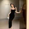 Floral Suspender Dress Summer Slim Fit Hip Wrap Long Dress
