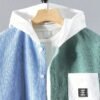 Men's Contrast Color Casual Shirt Jacket