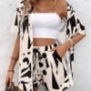 988a7e59-59b8-4aa0-9ccc-07e22989fff6.jpg Women's Holiday Printed Open Front Shirt & Shorts 2-Piece Set