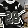 9dec235f-c40b-4f28-bd52-ce91d6f6c3eb.jpg Men's Graphic T-Shirt Black/White/Gray Block Color with Bold '28' Number