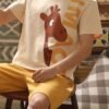Men's Cartoon Print Short Sleeve Pajama Set