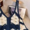 Women's Bohemian Floral Cut-Out Sleeveless Camisole Cover-Up Top
