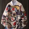 a3a4c4b0-5fa0-4e84-b5a5-8190e7781bcf.jpg Women's Line Art Face Print Long Sleeve Pullover Top