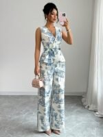 a4e96b51-fe17-4ff0-a408-25ca4d2f3b1d.jpg Printed V-Neck Top & Wide-Leg Pants Set
