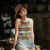 a8c484c4-2672-44e2-afff-f2c126675e8c.jpg Women's Rainbow Stripe Crochet Fringe Crop Tank Top
