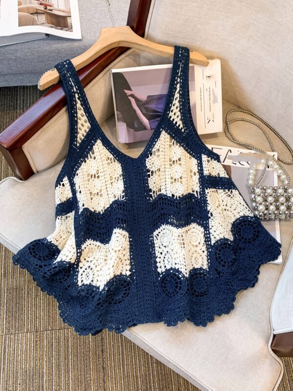 Women's Bohemian Floral Cut-Out Sleeveless Camisole Cover-Up Top