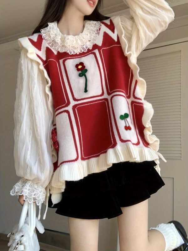 a8fbeea6-a904-4d81-a194-ddc2a5c1276b.jpg Women's Sweet 3D Flower Sleeveless Sweater Vest Cardigan