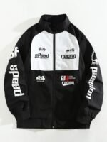 Men's SPEED Zipper Sports Racing Jacket – Black