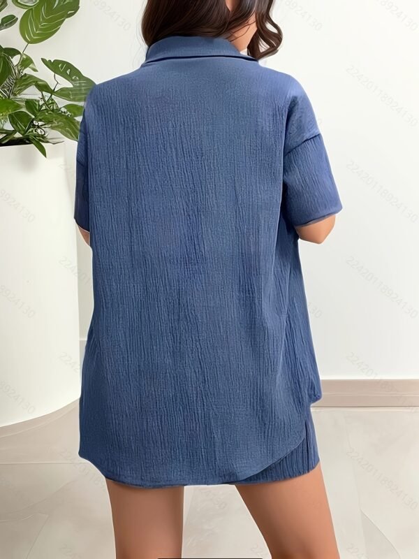 ad6e630c-2ae8-428b-8c59-74118690b7a6.jpg Navy Short Sleeve Cardigan & Shorts Set