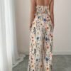 Women's Everyday Comfortable Elastic Waist Wide-Leg Pants – Navy