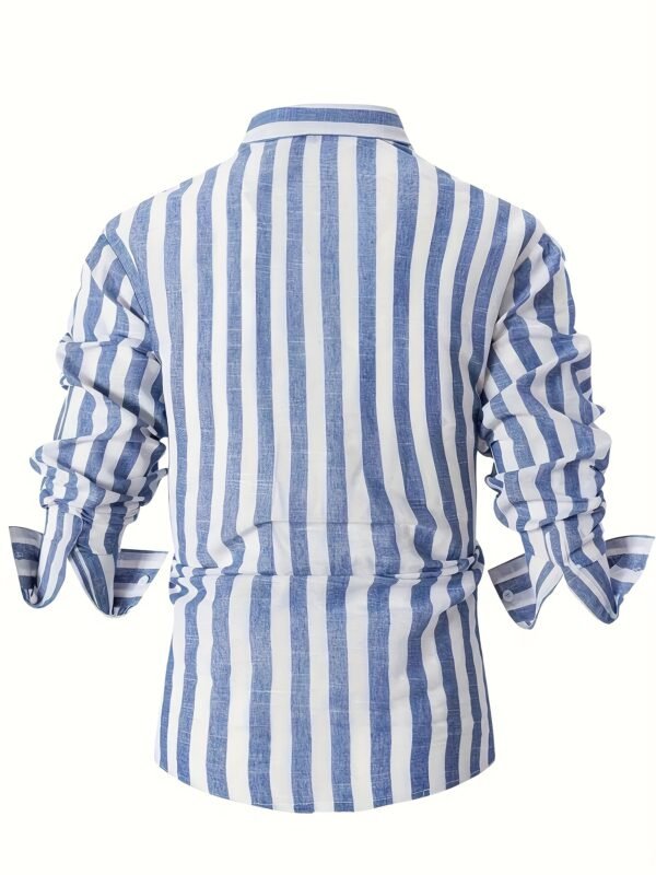 b4d8a1c6-5b97-47ae-a04e-c50789edaee9.jpg Men's Striped Summer Long Sleeve Button-Up Casual Collared Shirt